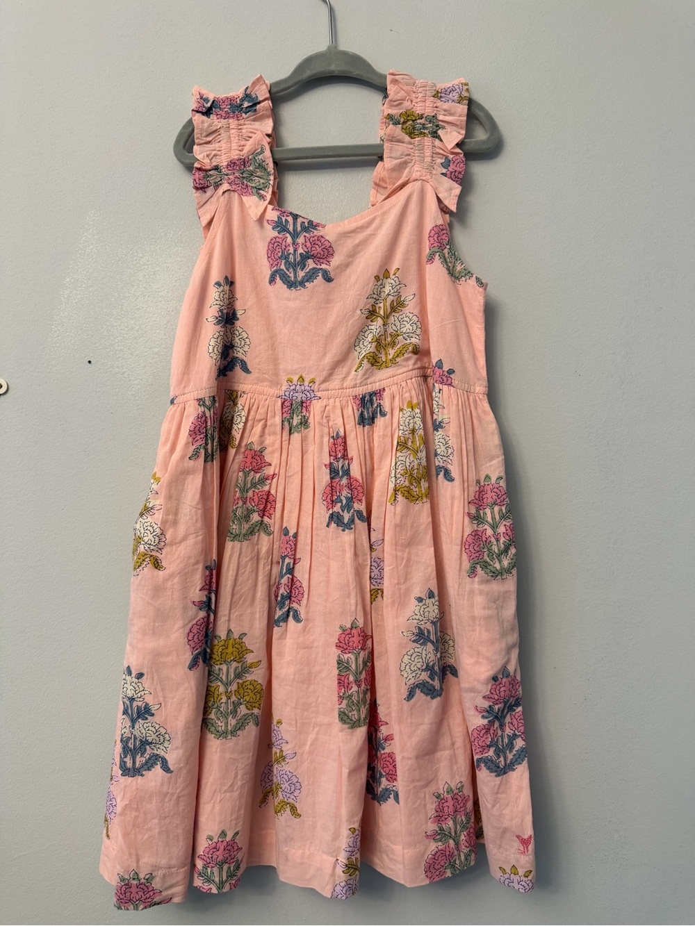 Pink Chicken Pink Floral Ruffle Strap Sundress
